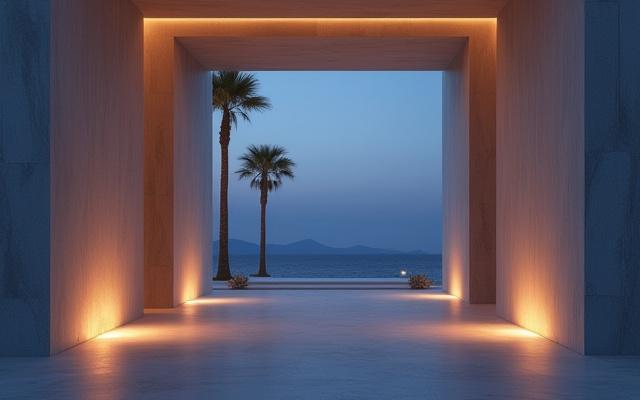 現代建築の美しい照明デザイン