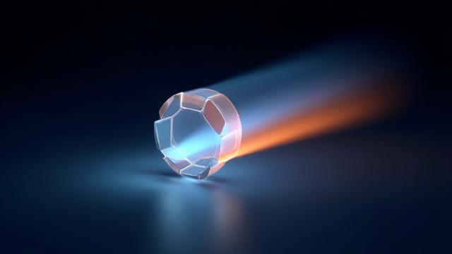 TIRレンズの光路図、精密な配光を示唆